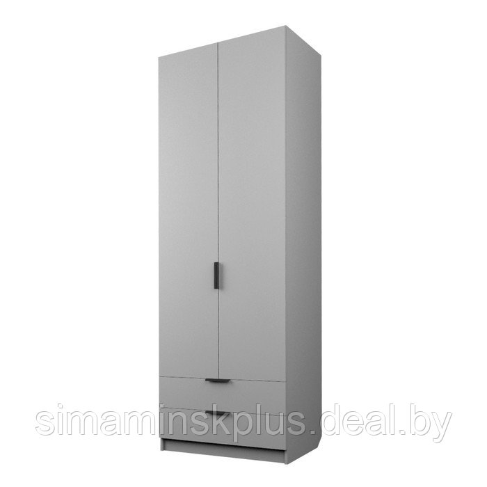Шкаф 2-х дверный «Экон», 800×520×2300 мм, 2 ящика, штанга, цвет серый шагрень - фото 1 - id-p222710286