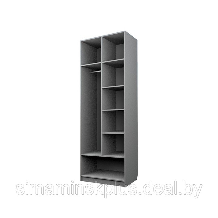 Шкаф 2-х дверный «Экон», 800×520×2300 мм, штанга и полки, цвет серый шагрень - фото 2 - id-p222710297