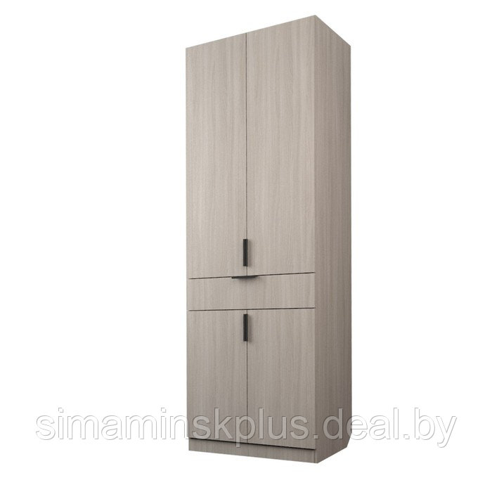 Шкаф 2-х дверный «Экон», 800×520×2300 мм, 1 ящик, штанга, цвет ясень шимо светлый - фото 1 - id-p222710298