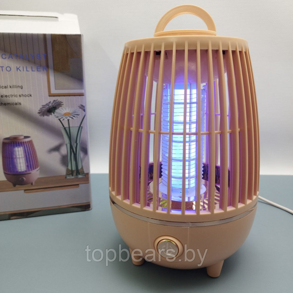 Антимоскитная лампа-ловушка для комаров и насекомых LED PHOTOCATALYST MOSQUITO KILLER USB Персиковый - фото 10 - id-p222713415