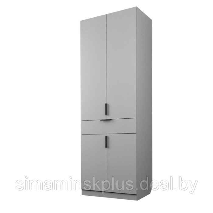 Шкаф 2-х дверный «Экон», 800×520×2300 мм, 1 ящик, полки, цвет серый шагрень - фото 1 - id-p222710316