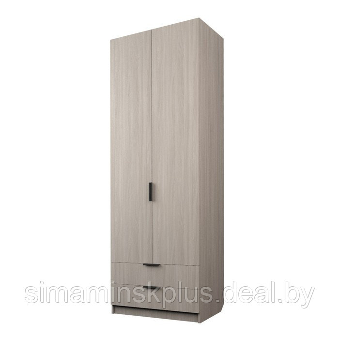Шкаф 2-х дверный «Экон», 800×520×2300 мм, 2 ящика, полки, цвет ясень шимо светлый - фото 1 - id-p222710317