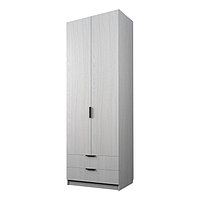 Шкаф 2-х дверный «Экон», 800×520×2300 мм, 2 ящика, полки, цвет ясень анкор светлый