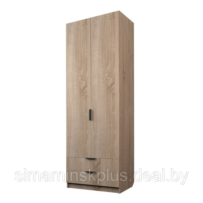 Шкаф 2-х дверный «Экон», 800×520×2300 мм, 2 ящика, полки, цвет дуб сонома - фото 1 - id-p222710323