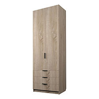 Шкаф 2-х дверный «Экон», 800×520×2300 мм, 3 ящика, штанга, цвет дуб сонома