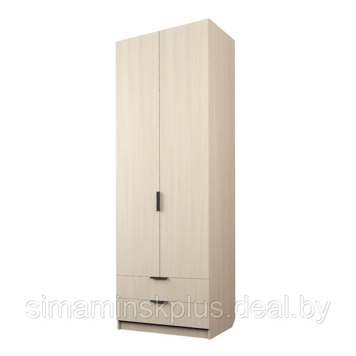Шкаф 2-х дверный «Экон», 800×520×2300 мм, 2 ящика, штанга и полки, цвет дуб молочный - фото 1 - id-p222710361