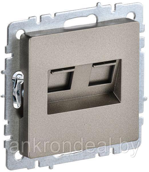 BRITE Розетка компьютерная двойная RJ45 кат.6 РК11-2-БрШ шампань IEK - фото 1 - id-p222714487