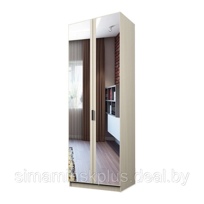 Шкаф 2-х дверный «Экон», 800×520×2300 мм, зеркало, штанга, цвет дуб молочный - фото 1 - id-p222710380