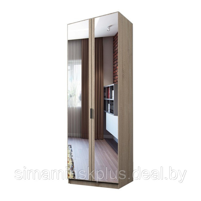 Шкаф 2-х дверный «Экон», 800×520×2300 мм, зеркало, штанга, цвет дуб сонома - фото 1 - id-p222710381