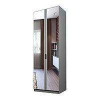 Шкаф 2-х дверный «Экон», 800×520×2300 мм, зеркало, полки, цвет серый шагрень