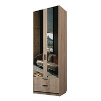 Шкаф 2-х дверный «Экон», 800×520×2300 мм, 2 ящика, зеркало, штанга, цвет дуб сонома