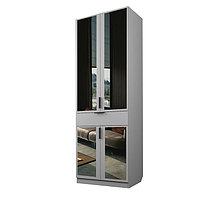 Шкаф 2-х дверный «Экон», 800×520×2300 мм, 1 ящик, зеркало, штанга, цвет серый шагрень