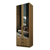 Шкаф 2-х дверный «Экон», 800×520×2300 мм, 2 ящика, зеркало, штанга, цвет дуб крафт золотой
