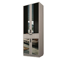 Шкаф 2-х дверный «Экон», 800×520×2300 мм, 1 ящик, зеркало, полки, цвет ясень шимо светлый