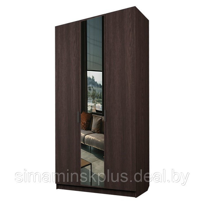 Шкаф 3-х дверный «Экон», 1200×520×2300 мм, 1 зеркало, цвет венге - фото 1 - id-p222710476