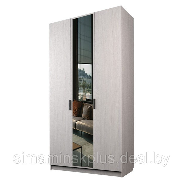 Шкаф 3-х дверный «Экон», 1200×520×2300 мм, 1 зеркало, цвет ясень анкор светлый - фото 1 - id-p222710477