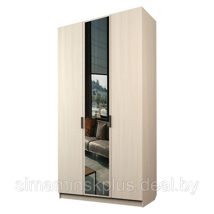 Шкаф 3-х дверный «Экон», 1200×520×2300 мм, 1 зеркало, цвет дуб молочный - фото 1 - id-p222710479