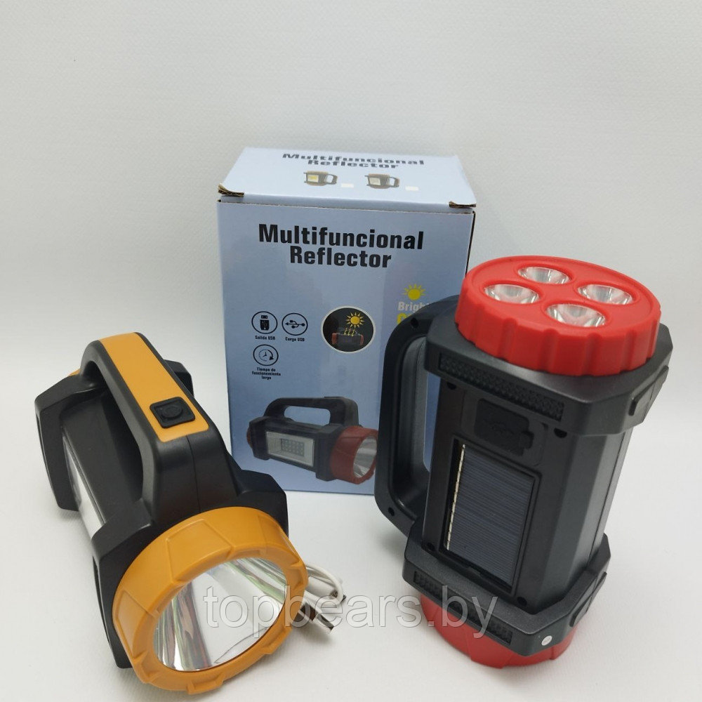 Многофункциональный кемпинговый ручной фонарь Multifuncional Reflector (USB, солнечная батарея, 3 режима - фото 7 - id-p215284310