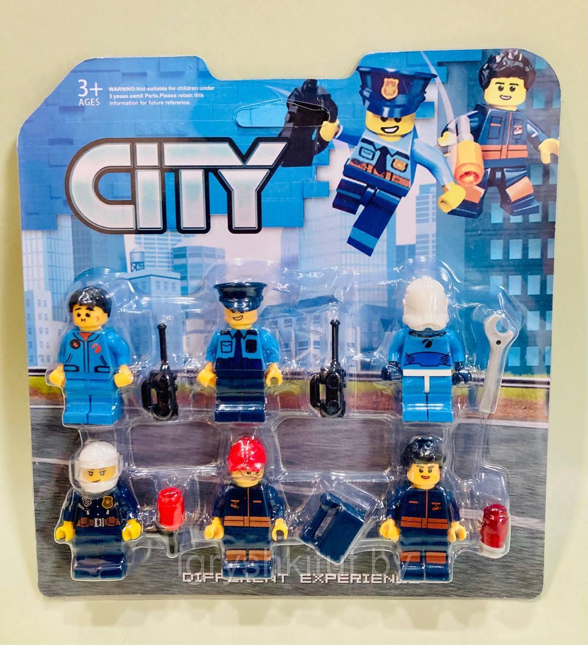 Набор фигурок человечков для лего конструкторов "Полиция"
