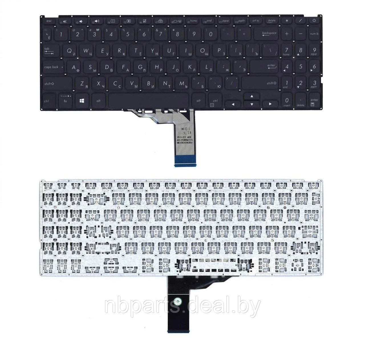 Клавиатура для ноутбука ASUS VivoBook X512 X509 чёрная, RU - фото 1 - id-p222714135