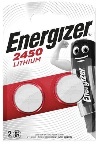 Батарейка Energizer CR2450 BL2 Lithium 3V (2/20/280) (2 шт.) - фото 1 - id-p222716404