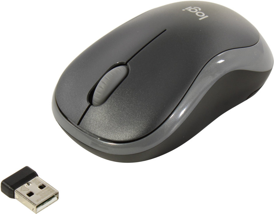 Манипулятор Logitech M185 Wireless Mouse черный/серый (RTL) USB 3btn+Roll уменьшенная - фото 1 - id-p218398214