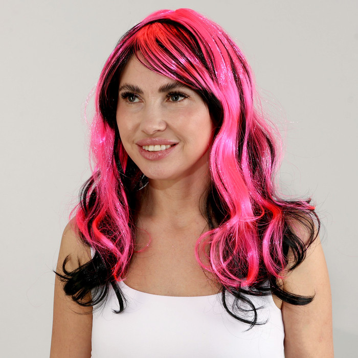 Карнавальный парик "Хвостики", цвет чёрно-розовый - фото 1 - id-p222717336