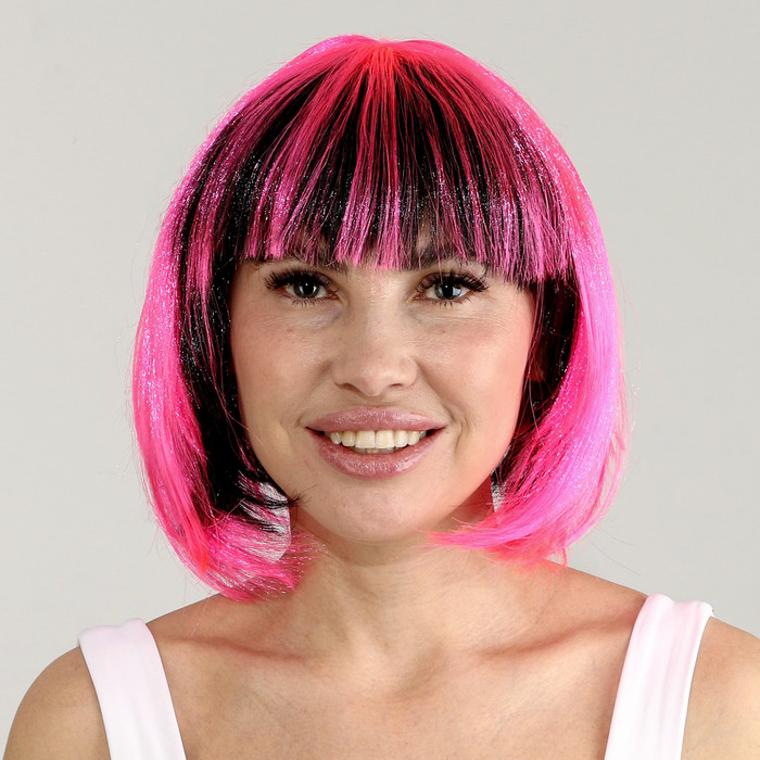 Карнавальный парик "Милашка", цвет чёрно-розовый - фото 1 - id-p222717339