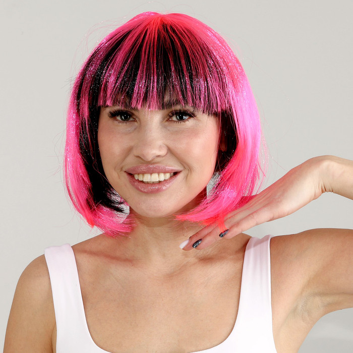 Карнавальный парик "Милашка", цвет чёрно-розовый - фото 3 - id-p222717339
