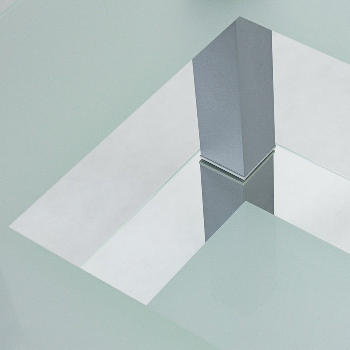 Стол журнальный Кристалл 2, 900x600x500, алюминий/прозрачное стекло - фото 7 - id-p222717697