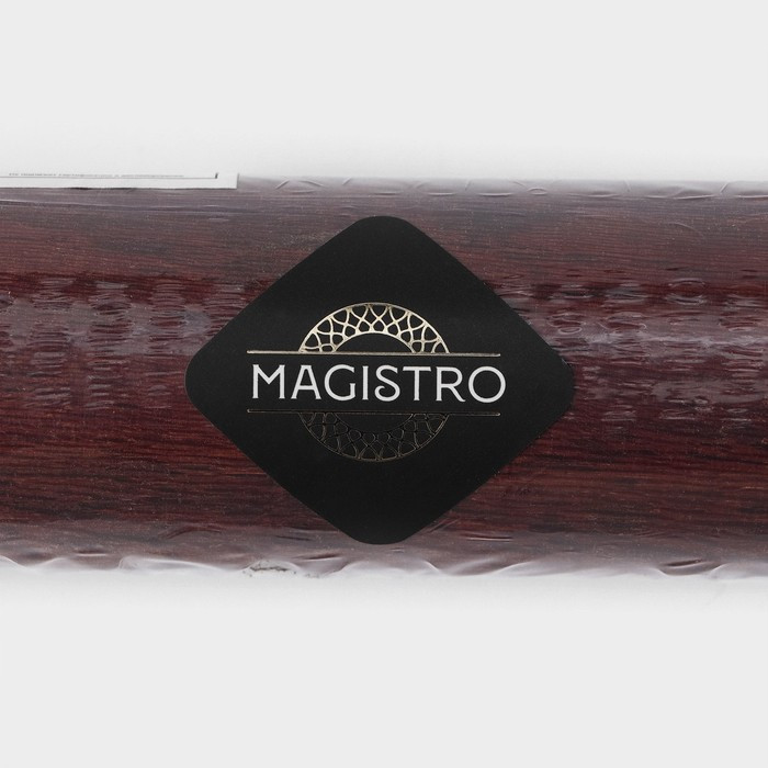 Скалка деревянная Magistro, 43×4 см, вращающаяся, с фигурными ручками, акация - фото 7 - id-p222718448