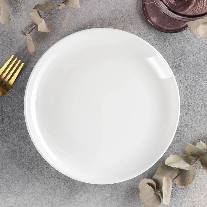 Тарелка фарфоровая десертная с утолщённым краем Wilmax Olivia Pro, d=20 см, цвет белый - фото 1 - id-p222719043