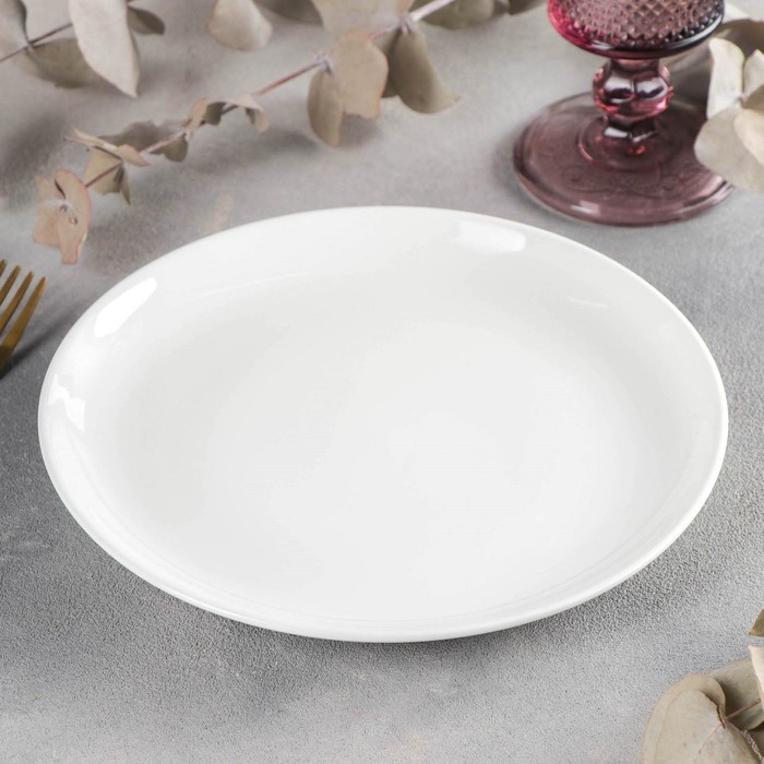Тарелка фарфоровая десертная с утолщённым краем Wilmax Olivia Pro, d=20 см, цвет белый - фото 2 - id-p222719043