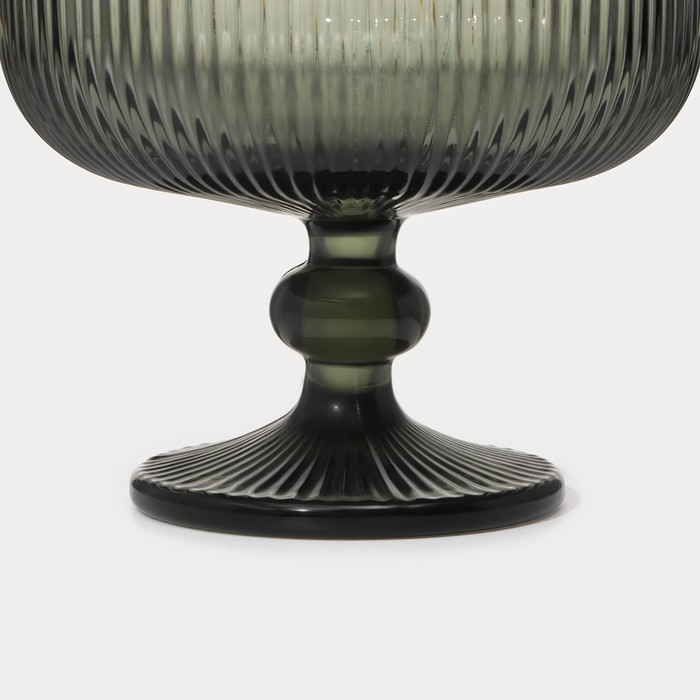 Креманка стеклянная Magistro «Грани», 300 мл, 12×10 см, цвет графит - фото 4 - id-p222719046