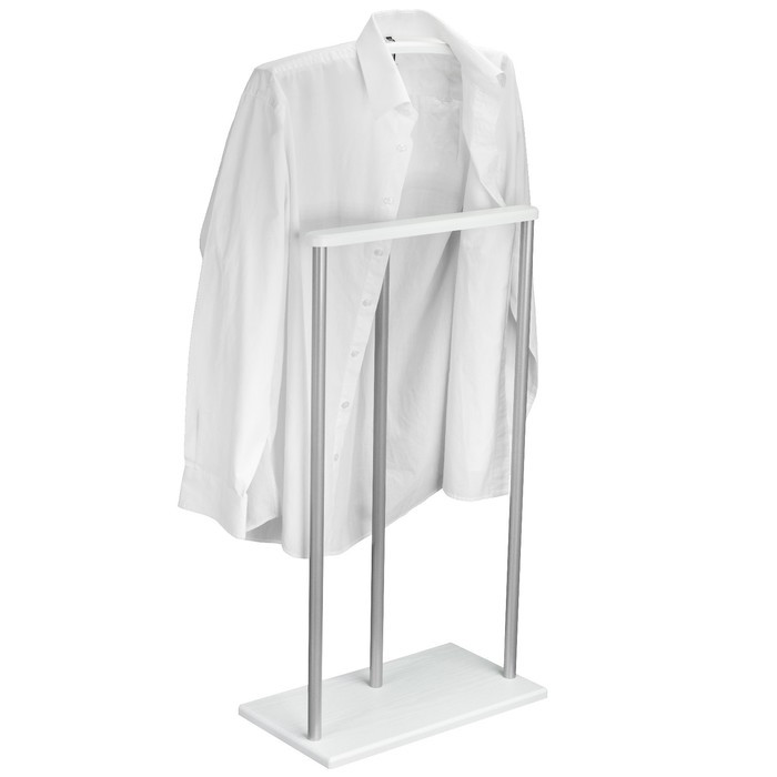 Вешалка напольная костюмная Дэви 1, 470x240x1020, металлик/белый - фото 4 - id-p222717768
