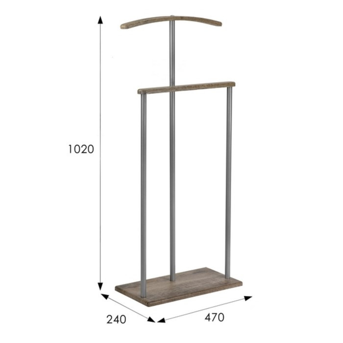 Вешалка напольная костюмная Дэви 1, 470x240x1020, металлик/дуб крымский состаренный - фото 5 - id-p222717769