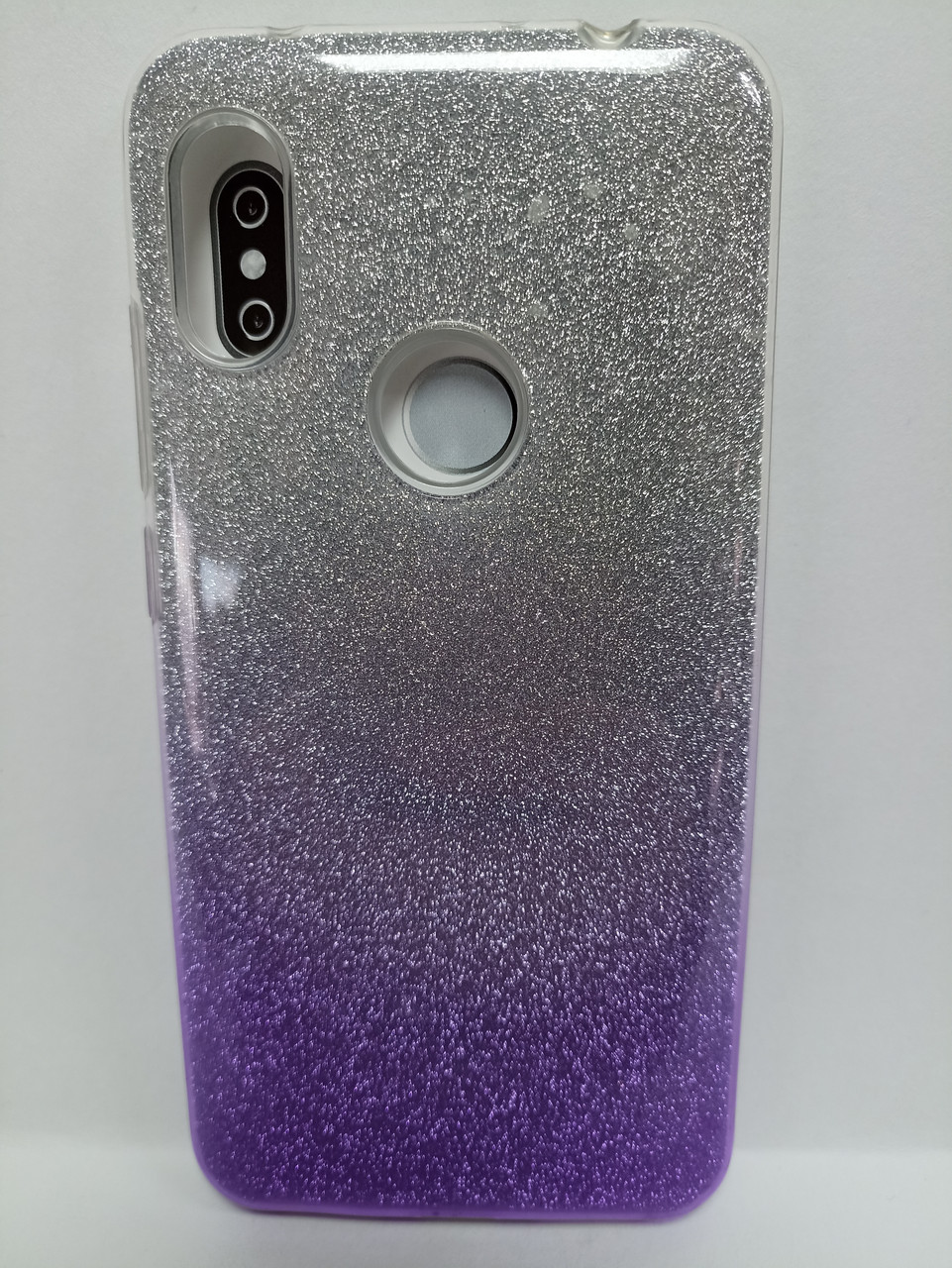 Чехол Xiaomi Redmi Note 6 Pro с блестками серебристо сиреневый - фото 1 - id-p222724527