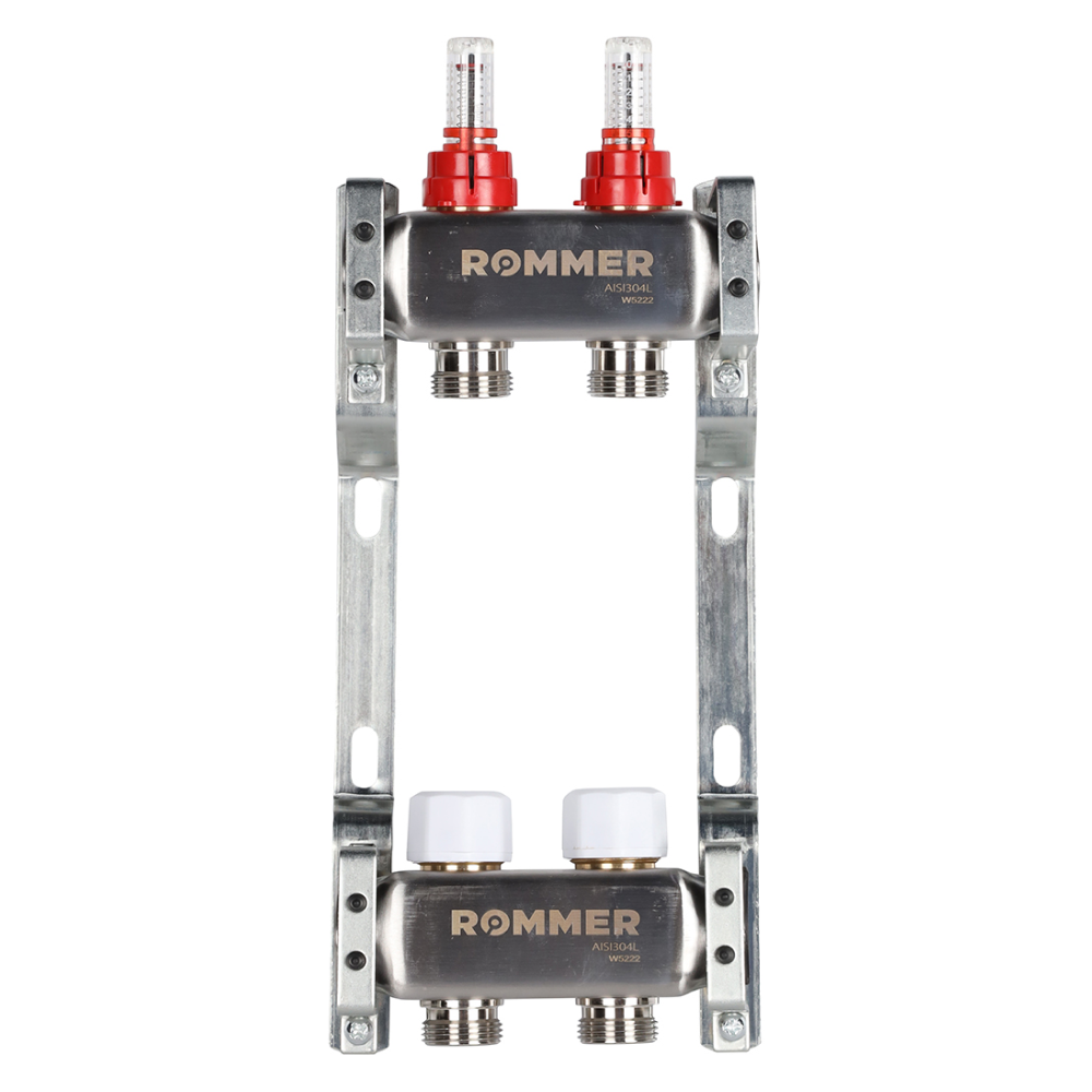 Коллектор Rommer с расходомерами, 2 выхода