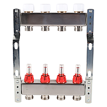 Коллектор Rommer с расходомерами, 4 выхода, фото 2
