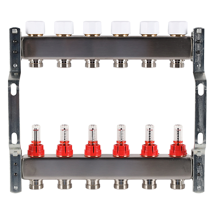 Коллектор Rommer с расходомерами, 6 выходов, фото 2