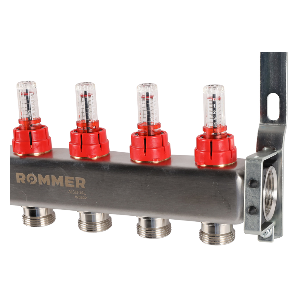 Коллектор Rommer с расходомерами, 6 выходов - фото 5 - id-p222734005