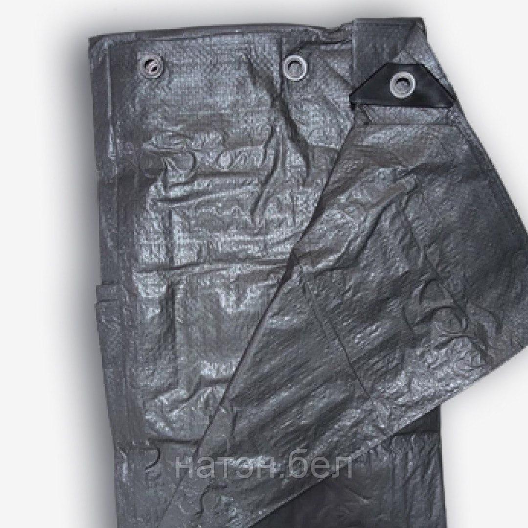 Тент полиэтиленовый ламинированный с люверсами 100 гр/м2 (серый) 4х5м