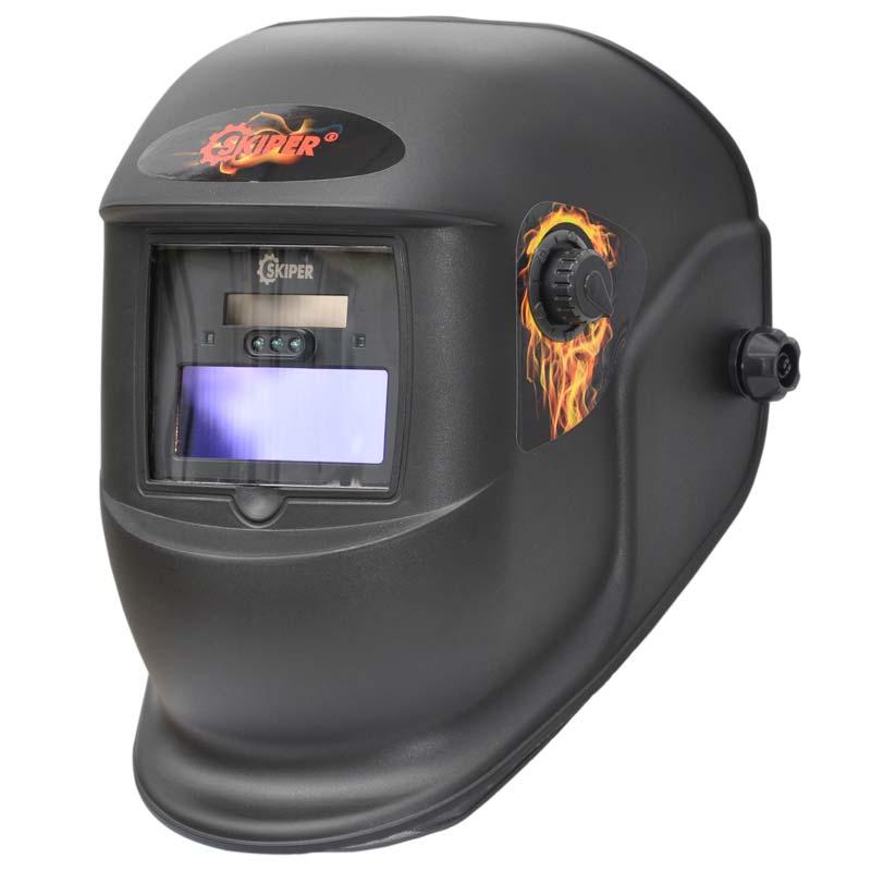 Сварочная маска SKIPER 6000X-PRO (LED подсветка, 1/1/1/2; 90х35мм;DIN 4/9/13, шлиф) - фото 1 - id-p222739463