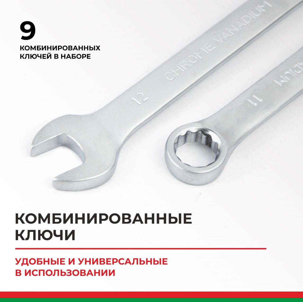 Набор головок и бит 82пр. БелАК Профи (1/4", 1/2", 6 граней, закалка V3) (БАК.07003) - фото 7 - id-p222740475