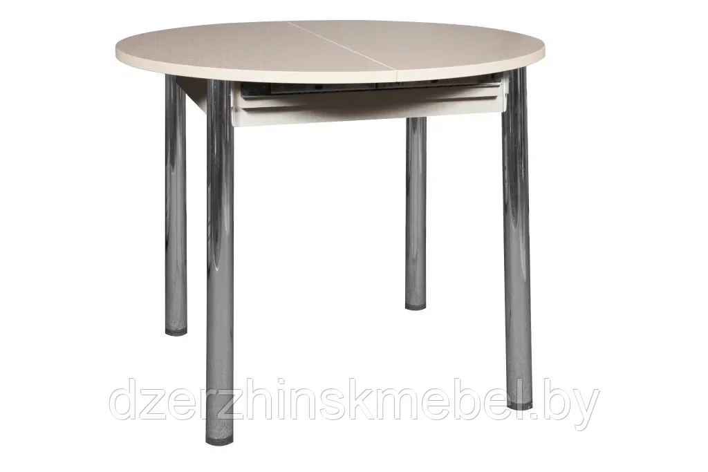 Круглый раздвижной стол на металлических прямых опорах - фото 2 - id-p222743067