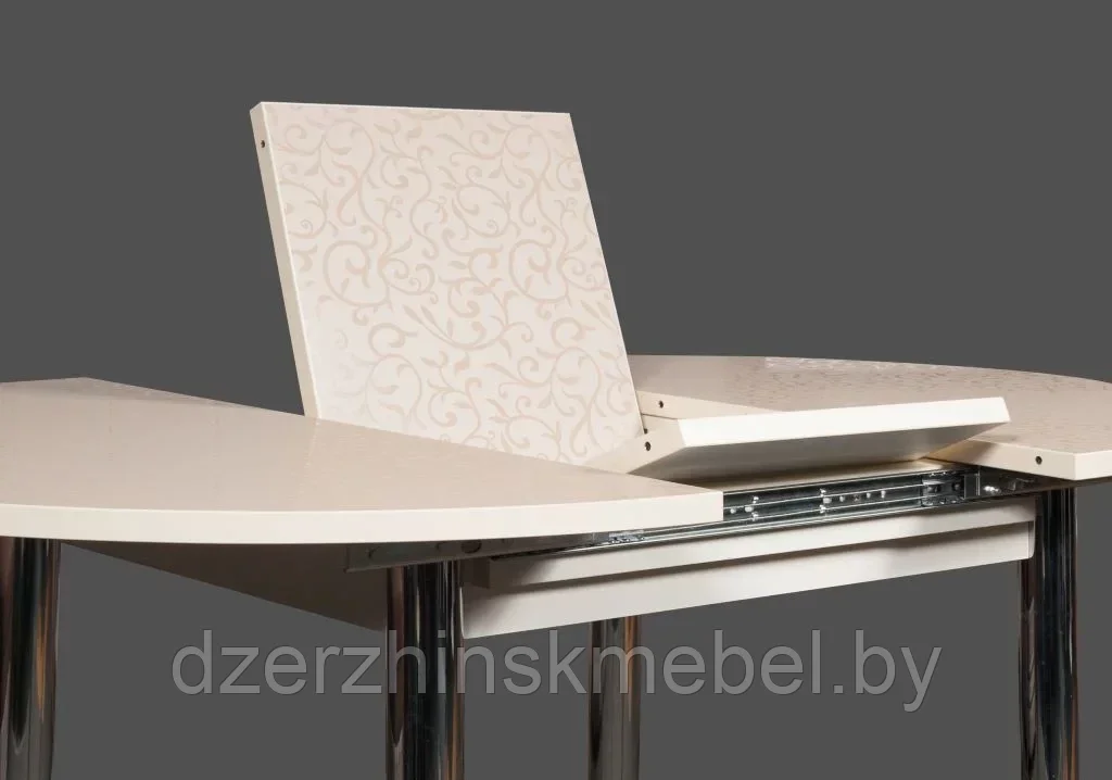 Круглый раздвижной стол на металлических прямых опорах - фото 3 - id-p222743067