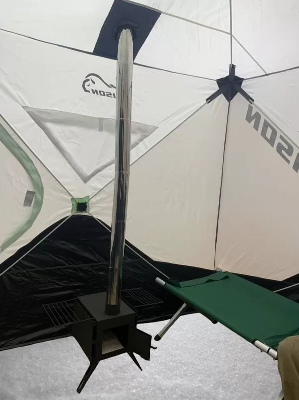 Палатка зимняя Куб Bison Prime Extra утеплённая (240х240х210),(DM-19-B) бело/зеленая, арт. 447854 - фото 4 - id-p222701151