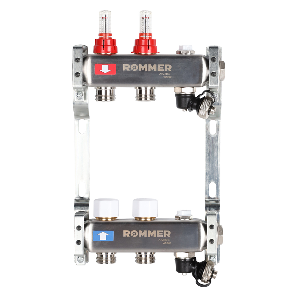 Коллектор Rommer с расходомерами, 2 выхода