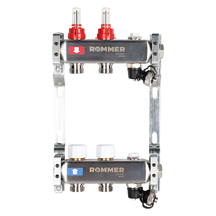 Коллектор Rommer с расходомерами, 2 выхода, фото 2