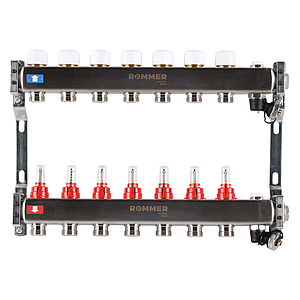 Коллектор Rommer с расходомерами, 7 выходов